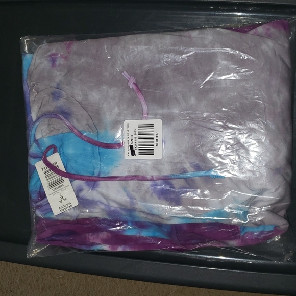 Torrid French Terry Blue & Purple Tie Dye Hoodie Dress NWT - Picture 9 of 10